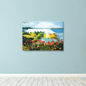 Winslow Homer art: Vloertuin en Bungalow Canvas Afdruk (Insitu (Houten vloer))