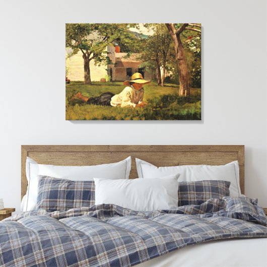 Winslow Homer - De Nooning Canvas Afdruk (Insitu (Slaapkamer))