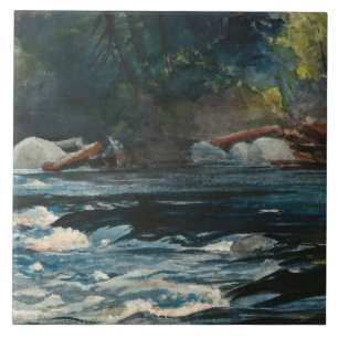 Winslow Homer - De Rapids, de Hudson rivier Tegeltje