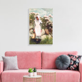 Winslow Homer Girl en Laurel Canvas Afdruk (Insitu (Woonkamer))