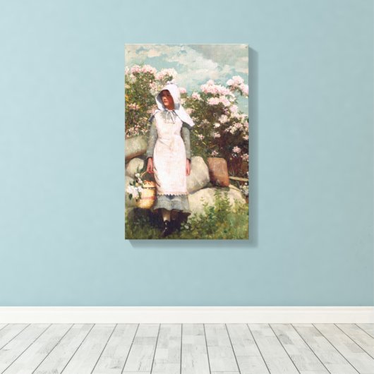 Winslow Homer Girl en Laurel Canvas Afdruk (Insitu (Houten vloer))