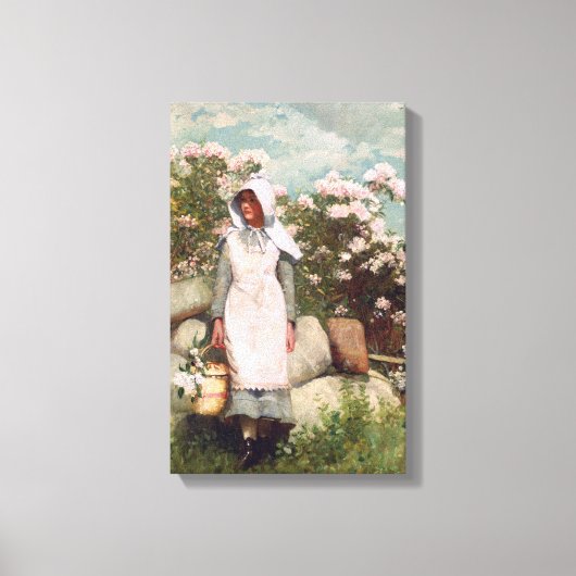 Winslow Homer Girl en Laurel Canvas Afdruk (Voorkant)