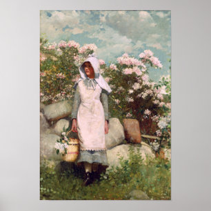 Winslow Homer Girl en Laurel Poster