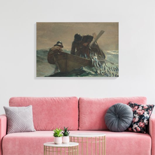Winslow Homer - het haringnet Canvas Afdruk (Insitu (Woonkamer))