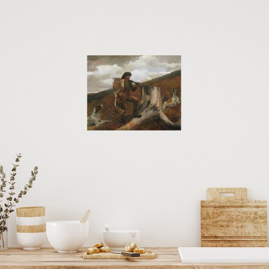 Winslow Homer - Huntsman en Dogs Poster (Keuken)