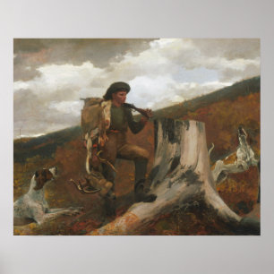 Winslow Homer - Huntsman en Dogs Poster