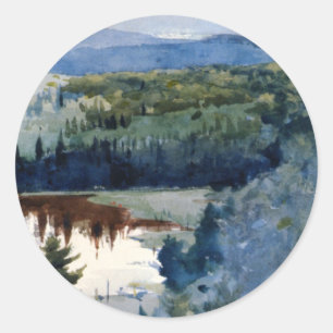 Winslow Homer - Indian Village Adirondacks Ronde Sticker