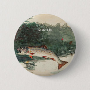 Winslow Homer Leaping-forel Ronde Button 5,7 Cm