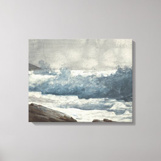 Winslow Homer - Prout's Neck, Breakers Canvas Afdruk (Voorkant)