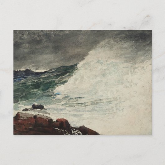 Winslow Homer - Prout's Neck, Breaking Wave Briefkaart (Voorkant)