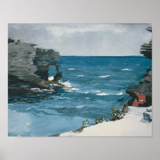 Winslow Homer - Rocky Shore, Bermuda Poster (Voorkant)