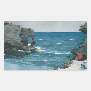 Winslow Homer - Rocky Shore, Bermuda Rechthoekige Sticker