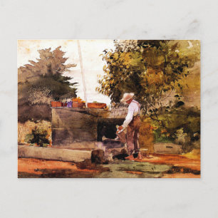 Winslow Homer schilderij, bij The Well Briefkaart