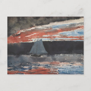 Winslow Homer - Schooner op Sunset Briefkaart