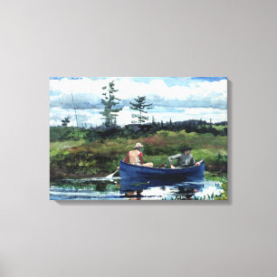 Winslow Homer the Blue Boat Canvas Afdruk