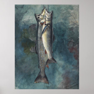 Winslow Homer Two Trout Briefkaart Poster