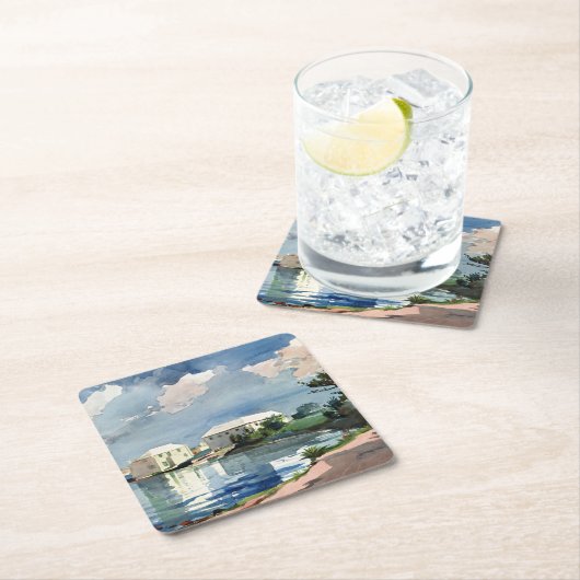 Winslow Homer, Zoutketel, Bermuda Vierkante Kartonnen Onderzetter (Insitu)