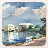 Winslow Homer, Zoutketel, Bermuda Vierkante Kartonnen Onderzetter (Voorkant)