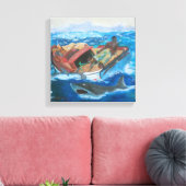 Winslow Homer's Gulfstream herzien Canvas Afdruk (Insitu (Woonkamer))