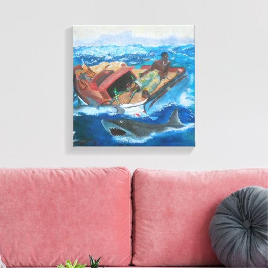 Winslow Homer's Gulfstream herzien Canvas Afdruk (Insitu (Woonkamer))