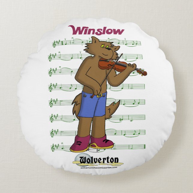 Winslow Round Throw Pillow Rond Kussen (Voorkant)