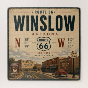Winslow Wonder: Route 66 Retro Kunst Legpuzzel