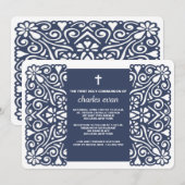 Winsome Spirit Blue Religieuze uitnodiging (Voorkant / Achterkant)