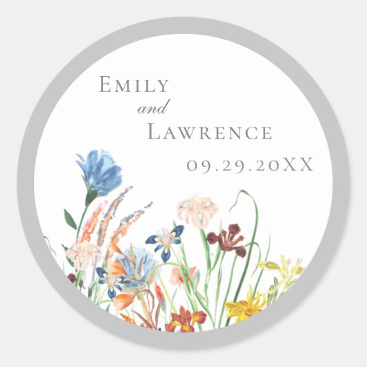 Winsome Wildflower Wedding Sticker (Voorkant)