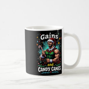 Winsten en snoep Canes Kerstmis Elf Gym Workout Koffiemok