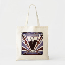 Winston Churchill Art Deco stijl Union Jack Tote Bag