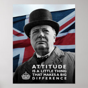Winston Churchill - "Attitude maakt een verschil" Poster