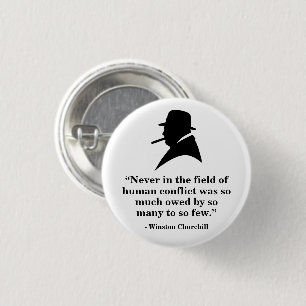 Winston Churchill Badge - Citaat 11 Ronde Button 3,2 Cm