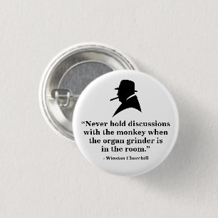 Winston Churchill Badge - Quote 16 Ronde Button 3,2 Cm