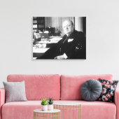 Winston Churchill Canvas Afdruk (Insitu (Woonkamer))
