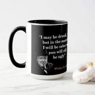 Winston Churchill citaat over dronken zijn en leli Mok