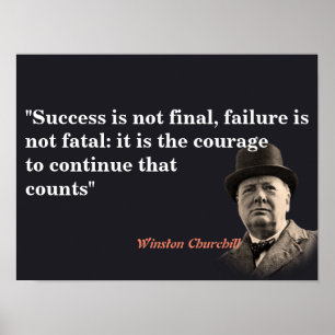 Winston Churchill citaat over moed Poster