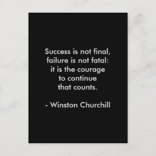 Winston Churchill citaat; Succes Briefkaart