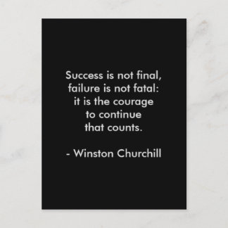 Winston Churchill citaat; Succes Briefkaart