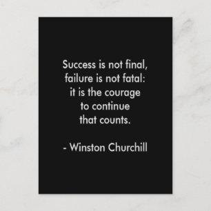 Winston Churchill Citaat; Succes Briefkaart