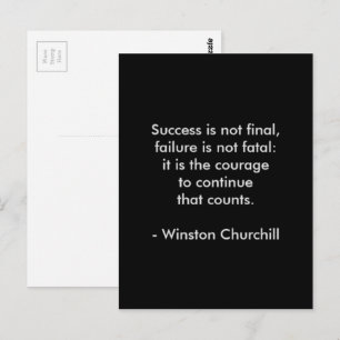 Winston Churchill citaat; Succes Briefkaart