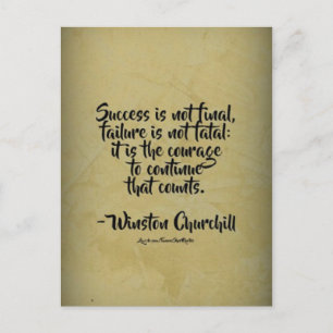 Winston Churchill citaat; Succes Briefkaart