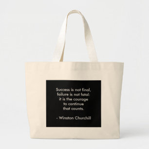 Winston Churchill Citaat; Succes Grote Tote Bag