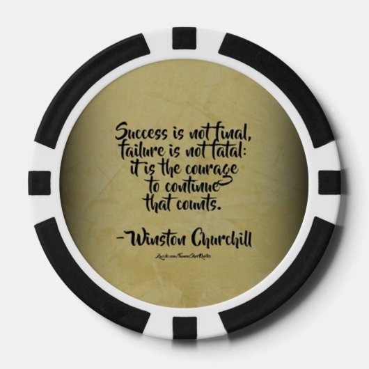 Winston Churchill Citaat; Succes Poker Chips (Voorkant)