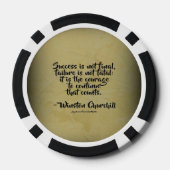 Winston Churchill Citaat; Succes Poker Chips (Achterkant)