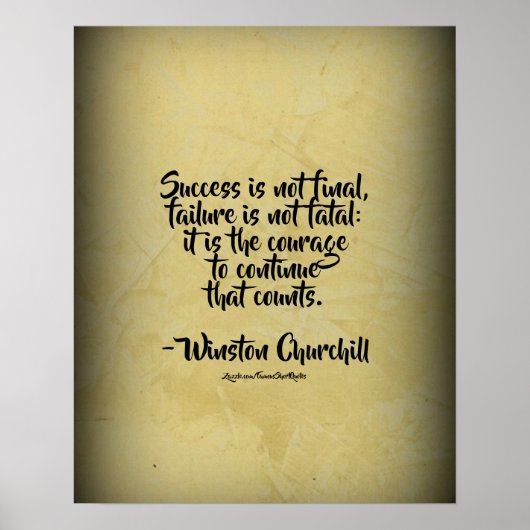 Winston Churchill Citaat; Succes Poster (Voorkant)