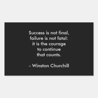 Winston Churchill citaat; Succes Rechthoekige Sticker