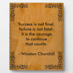 Winston Churchill Citaat; Succes Scroll & Stucco Fotoplaat