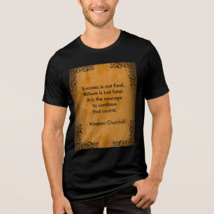 Winston Churchill Citaat; Succes Scroll & Stucco Tri-Blend Shirt