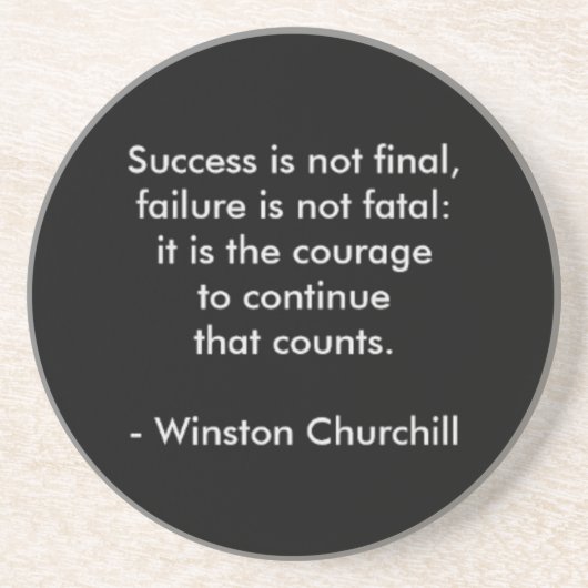 Winston Churchill Citaat; Succes Zandsteen Onderzetter (Voorkant)