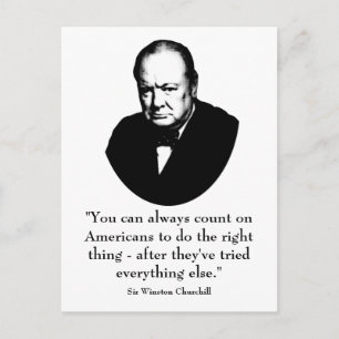 Winston Churchill en Funny Quote Briefkaart